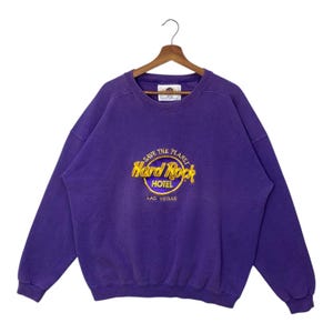 Vintage Hard Rock Hotel Las Vegas  Sweatshirt Big Logo Spellout Made In USA Size X-Large