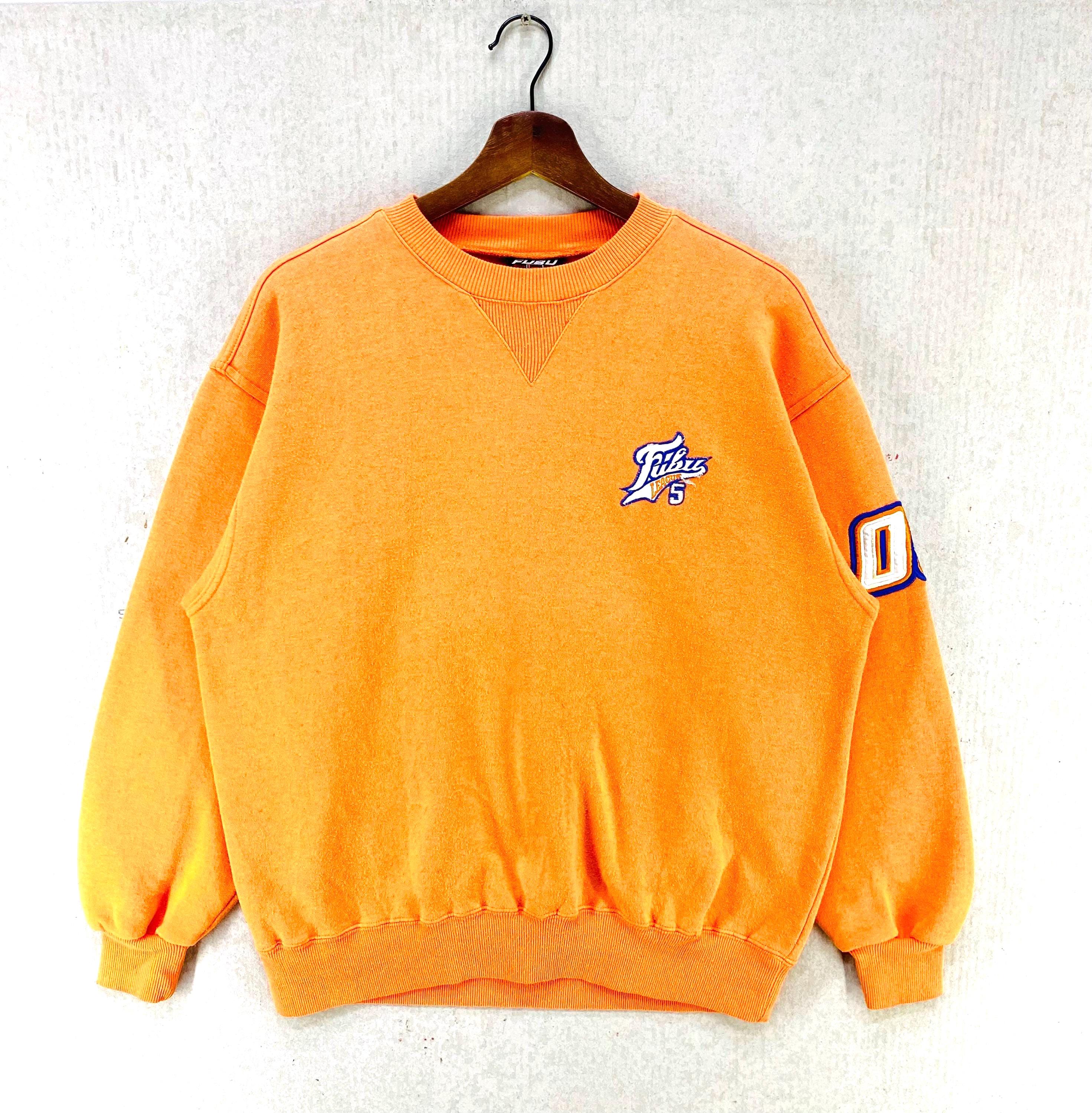 ヴィンテージ FUBU スウェットシャツ ビッグロゴ オレンジ クルー 
