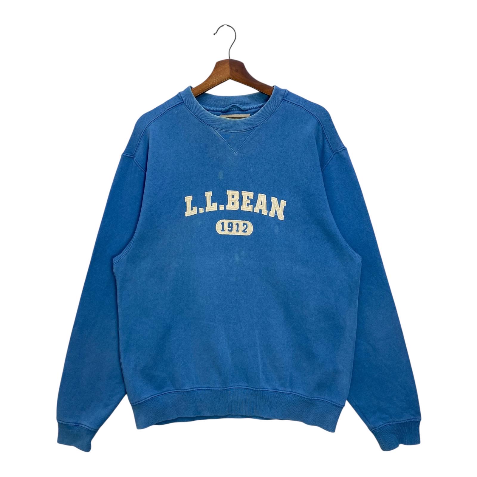 Vintage LL Bean Sweatshirt Spellout Blue Pullover Crewneck Size 