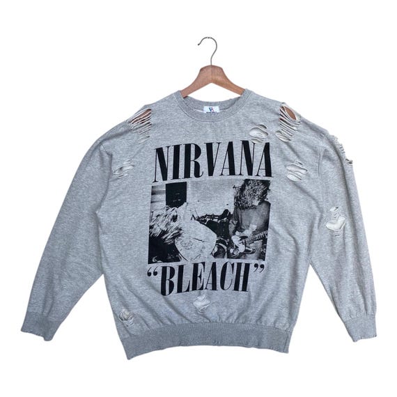★美品★AMERI NIRVANA VINTAGE LIKE SWEAT Vintage Nirvana Bleach Sweatshirt Volcan Aphrodite Japan Factory