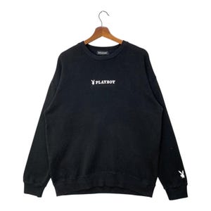 Playboy Sweatshirt Embroidery Spellout Light Cotton Pullover Jumper Crewneck Size Large