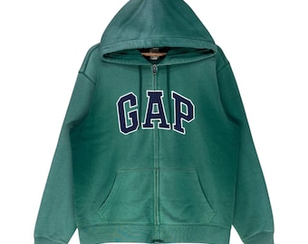 Gap Hoodie Vintage Zip Up Sun Faded Green Size M