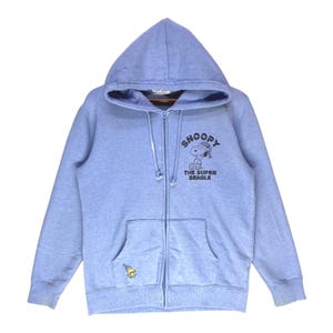 Sweat à capuche zippé vintage Snoopy Peanuts Bleu taille L