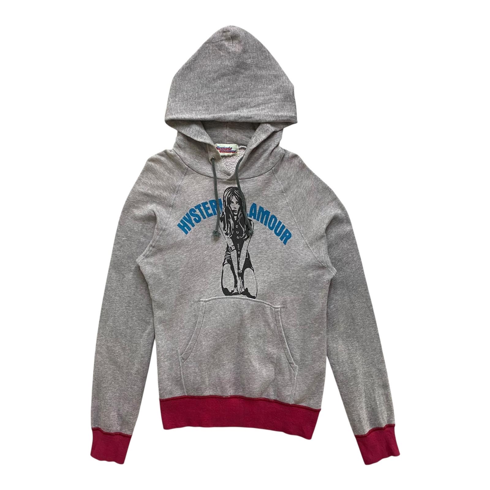 トップス 00s Hysteric Glamour hoodie archive y2k Y2K Hysteric Glamour Graphic Hoodie Grey Japanese Streetwear 2000s