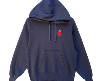 Cartoon Peanuts Snoopy 70Years Hoodie  Pullover Blue Size Small