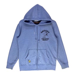 Vintage Snoopy The Super Beagle Hoodie Peanuts Full Zip Big Logo Size L