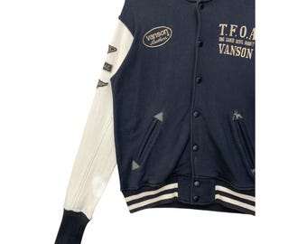 Vanson Leathers X T.F.O.A Varsity Jacket, Embroidered Devil Rabbit