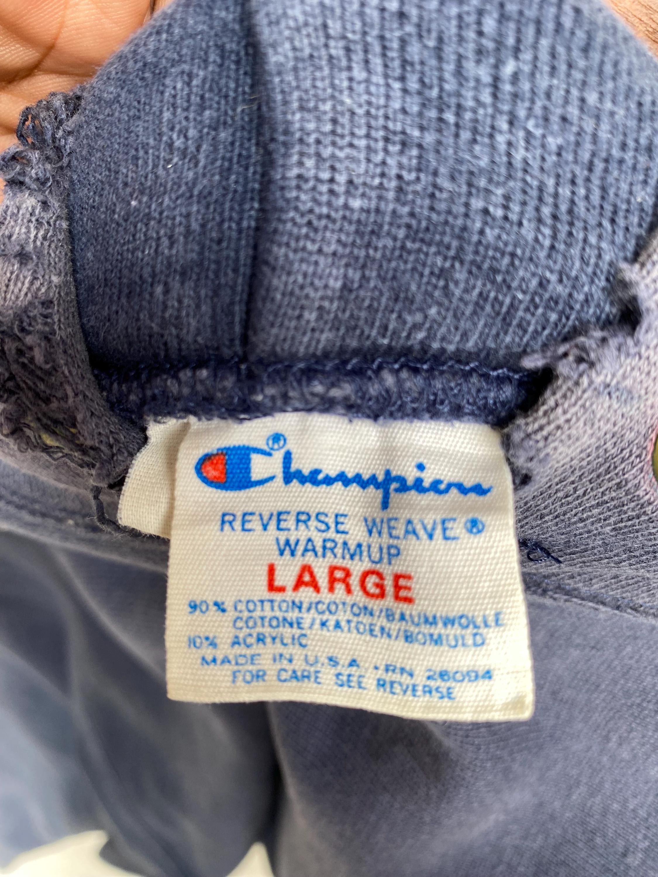 Vintage 90s Champion Reverse Weave Hoodie – Faded Navy Distressed