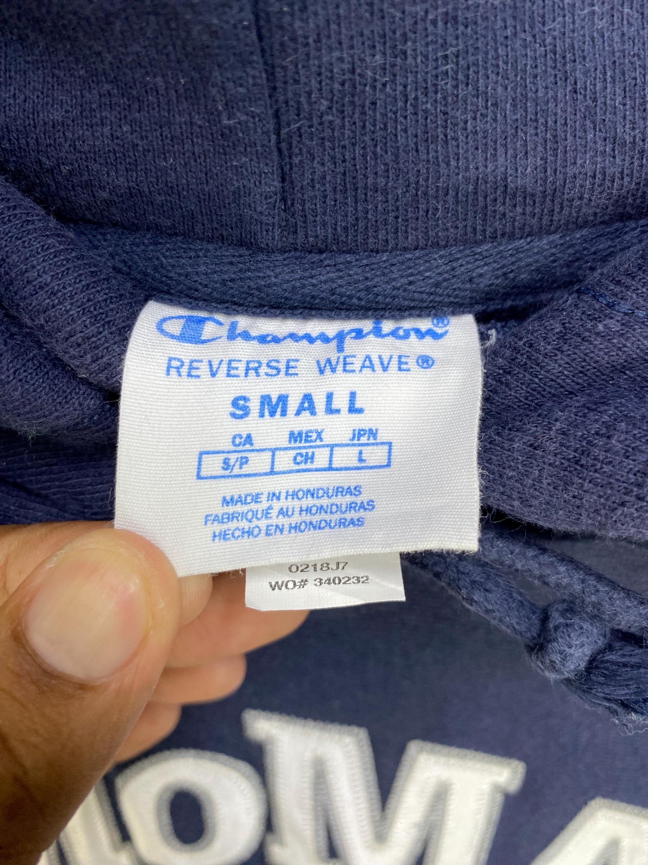 Champion Reverse Weave Moma Museum Hoodie Navy Blue Small Unisex