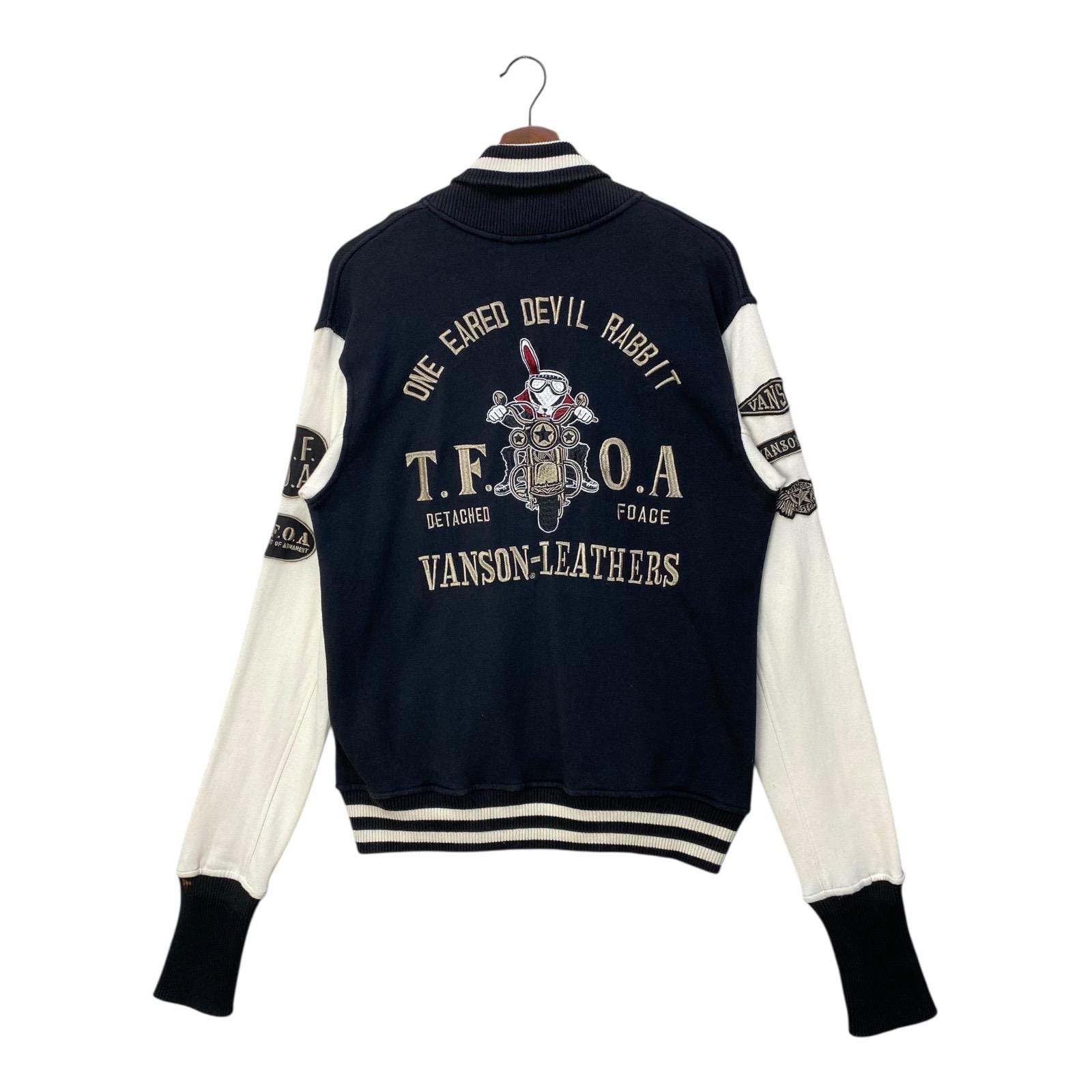 VANSON Ｔ.Ｆ.O.Ａ トラックジャケット Vanson Leathers X T.F.O.A Varsity Jacket, Embroidered Devil Rabbit