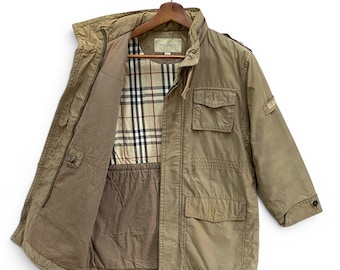 Kurtka dziecięca Burberry w kolorze beżowym M-65, kurtka terenowa Nova Check, podszewka, rozmiar 10 lat, 140 cm