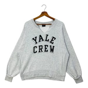 Vintage Yale Crew Sweatshirt Big Spellout Pullover Jumper Yale University Size F