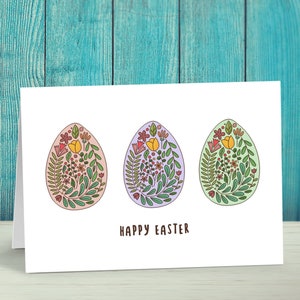 Easter card, Happy Easter eggs card set