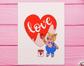 Valentines day Card for boyfriend, husband, wife or girlfriend card, I love you card
