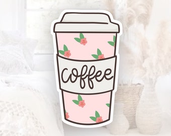 Adesivo de 3 polegadas para amante de café, decalque para xícara de café, adesivo para laptop, adesivo para garrafa de água, adesivo para amante de café, adesivo bonito para bebida