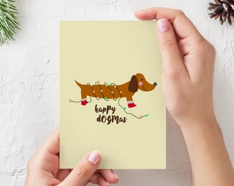 Dog christmas card, dachshund christmas cards, funny christmas card, christmas card set, christmas card for girlfriend, christmas cards pack