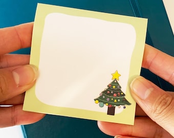 pense-bête arbre de Noël, bloc-notes kawaii de vacances, bloc-notes