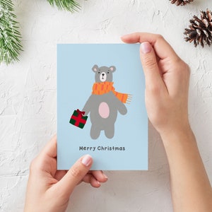 funny christmas card, bear christmas card, daughter christmas card, boyfriend christmas card, husband christmas card, holiday card set