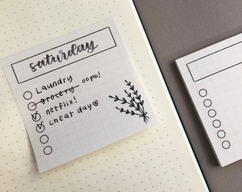 SECONDS - minimalist to do list sticky notes, flower notes, kawaii memopad