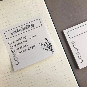 minimalist to do list sticky notes, flower notes, kawaii memopad