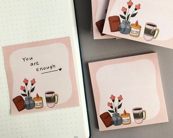 Przytulne samoprzylepne notatki, słodki notatnik, kawaii memopad
