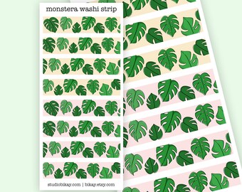 hojas tropicales washi hoja de pegatinas, hojas monstera, regalos de amante de la planta de la casa