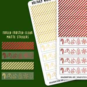 Rot, Gold, vereitelte Weihnachten Washi Aufkleber, Urlaub Washi Tape Sticker
