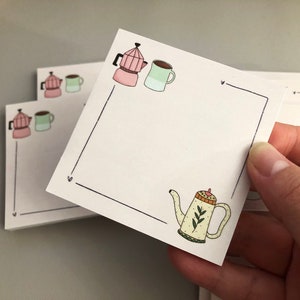 Coffee sticky notes, cute notepads, kawaii memopad