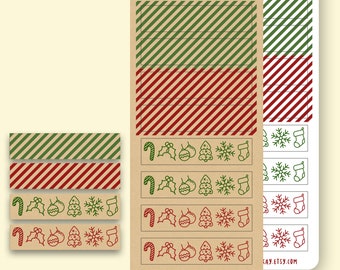 Christmas washi stickers, holiday washi tape planner stickers