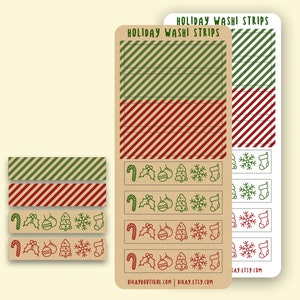 Christmas washi stickers, holiday washi tape planner stickers