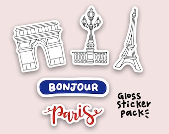 Aesthetic Paris Sticker Set, Travel lover gift