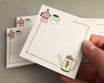 Kaffeposter, söta anteckningsblock, kawaii-memopad