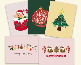 cute christmas cards pack, merry christmas card, funny christmas card, holiday cards