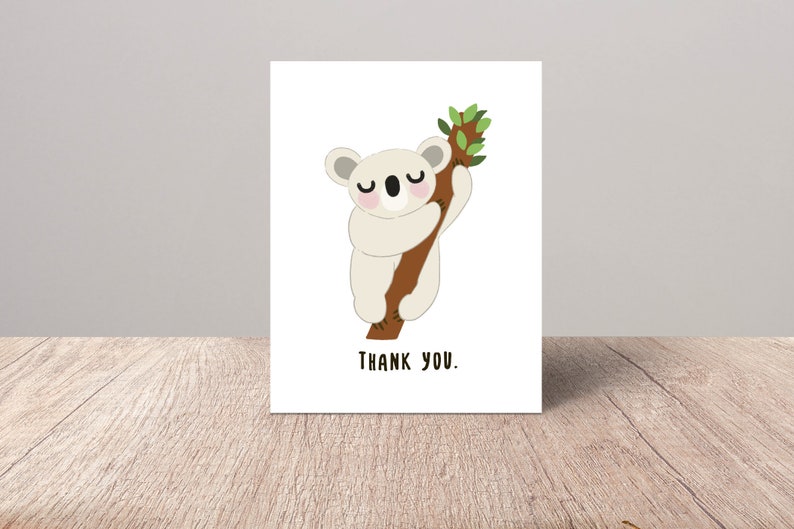 Thank You Card Pack Koala Thanks Cards for Friend Australia Etsy Canada