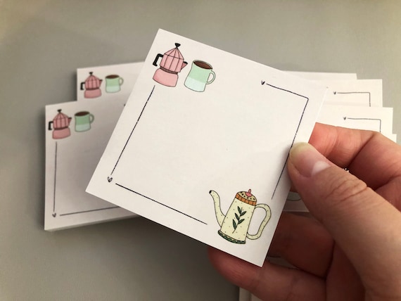 Coffee sticky notes, cute notepads, kawaii memopad