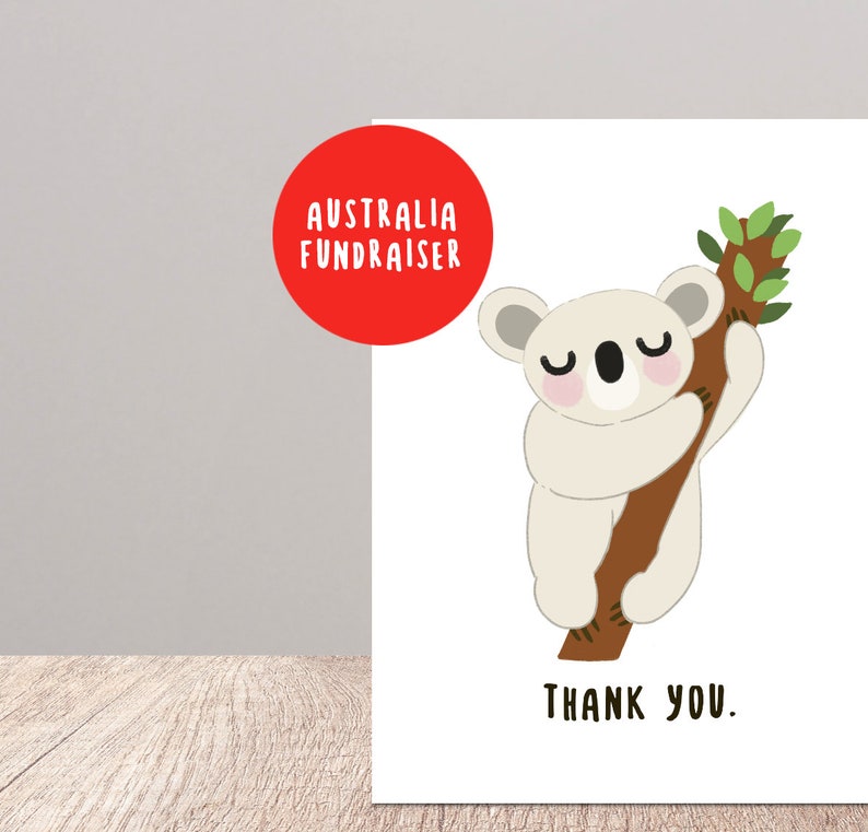 Thank You Card Pack Koala Thanks Cards for Friend Australia Etsy Canada