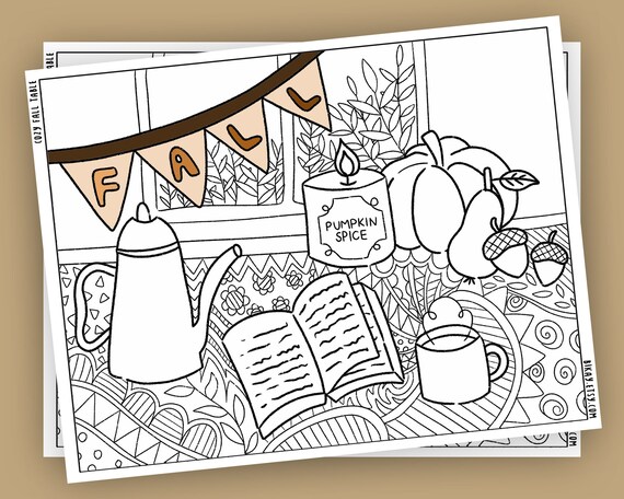 Adult coloring pages for fall kids fall activities printable