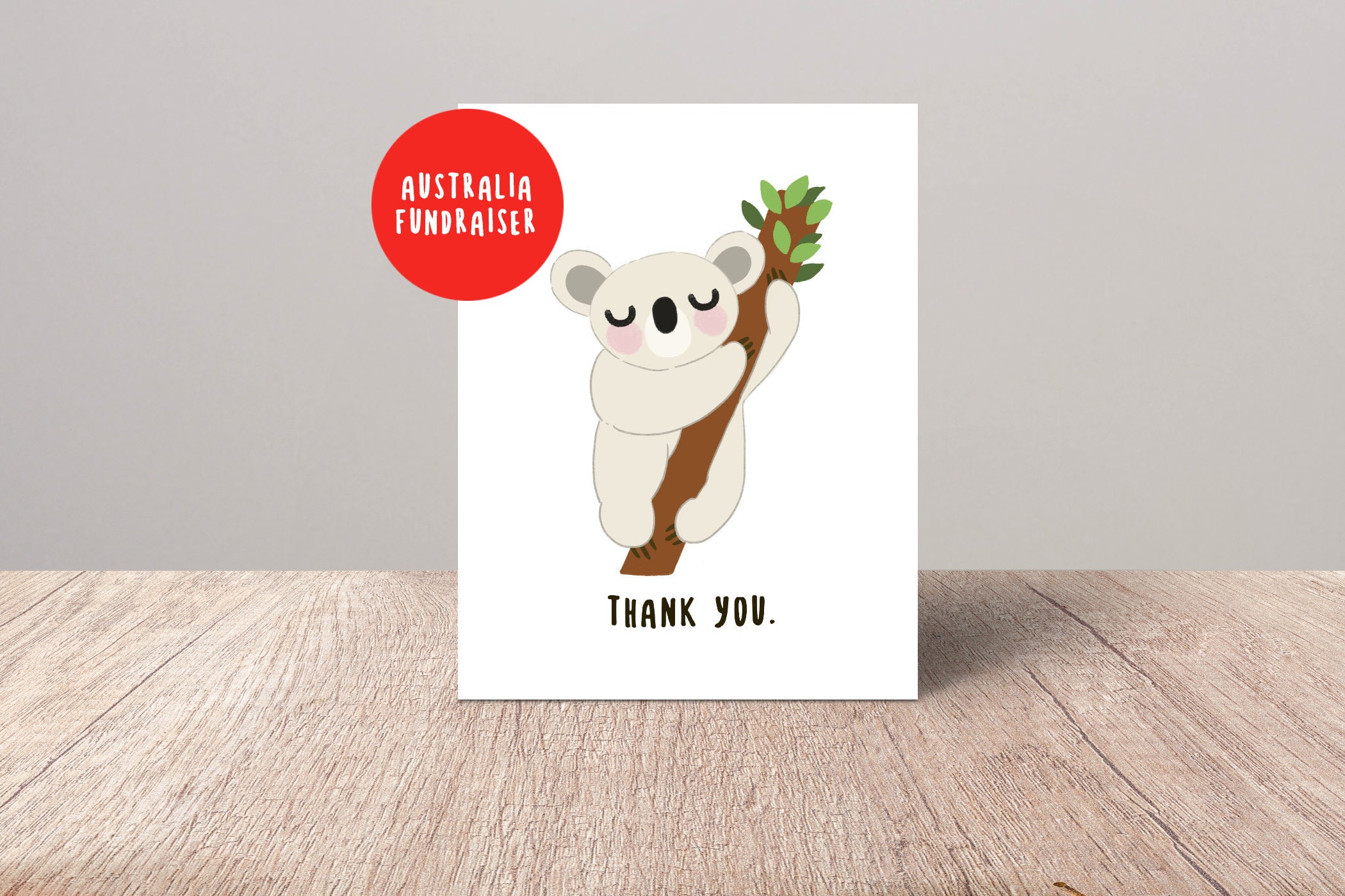 Thank you card pack koala Thanks cards for friend Australia Etsy