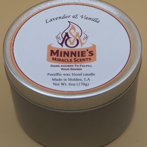 Lavender & Vanilla Scented Candle, 6oz