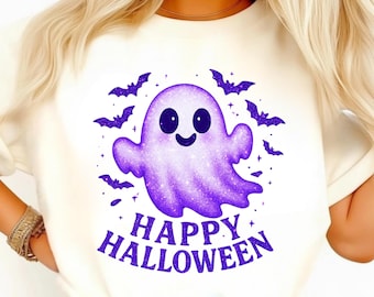 Glittrigt spöke PNG: Pastellfärgad kokett Halloween Clipart (digital nedladdning