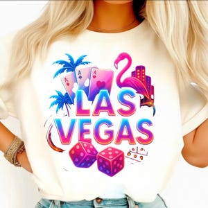 PNG di Las Vegas, design di sublimazione di dadi e carte retrò, arte digitale estetica del casinò