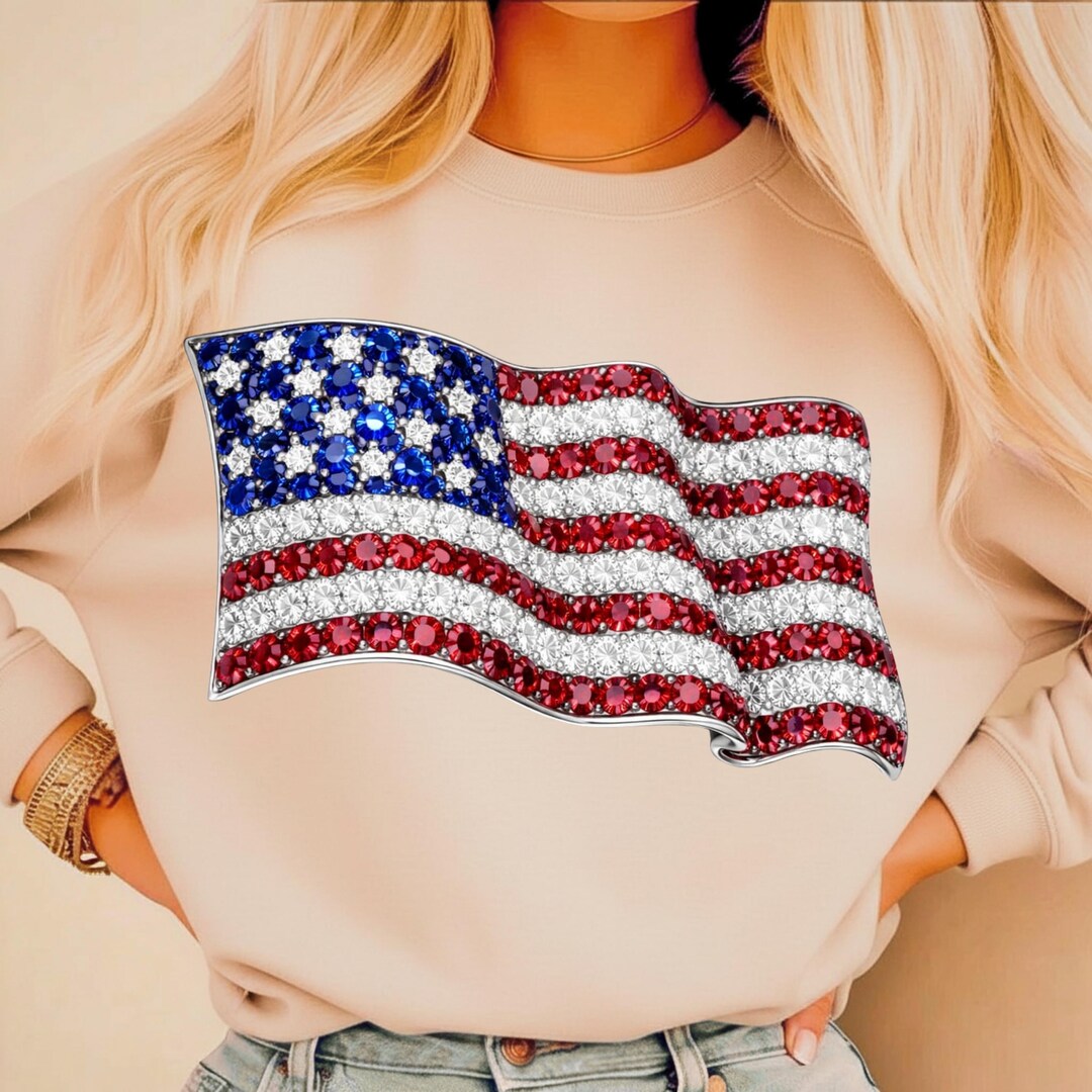America 250th Anniversary Flag PNG – Faux Rhinestone Bling Patriotic ...