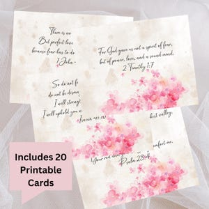 Cartões de Escritura, Versículos para Memorizar, Cartões de Versículos Bíblicos Encorajadores para Mulheres, Não Tema, Quadro de Visão, Diário Cristão Minimalista para Imprimir