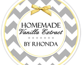 36 Custom Vanilla Labels or Canning Labels, Custom Homemade Vanilla Stickers, From The Kitchen Stickers, 2.5 inch round