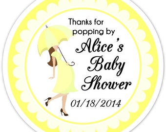 Baby Shower Umbrella Stickers, Custom Baby Shower Labels, Personalized for YOU