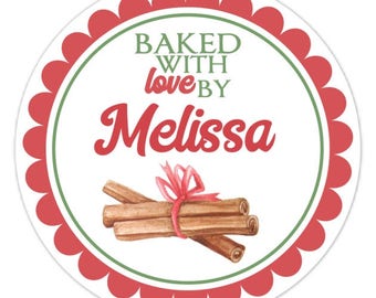 36 Custom Stickers for the Kitchen, Baked with Love Labels, Made For You Stickers, Personalized From The Kitchen Stickers