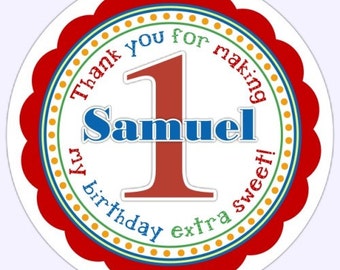 Custom First Birthday Labels, 1st Birthday Stickers, Birthday Decoration, Personalized Children Stickers,