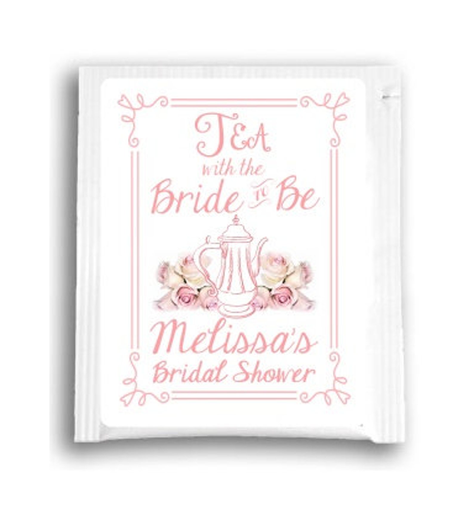 25 Floral Bridal Shower Tea Bag Favors Custom Tea Bags - Etsy
