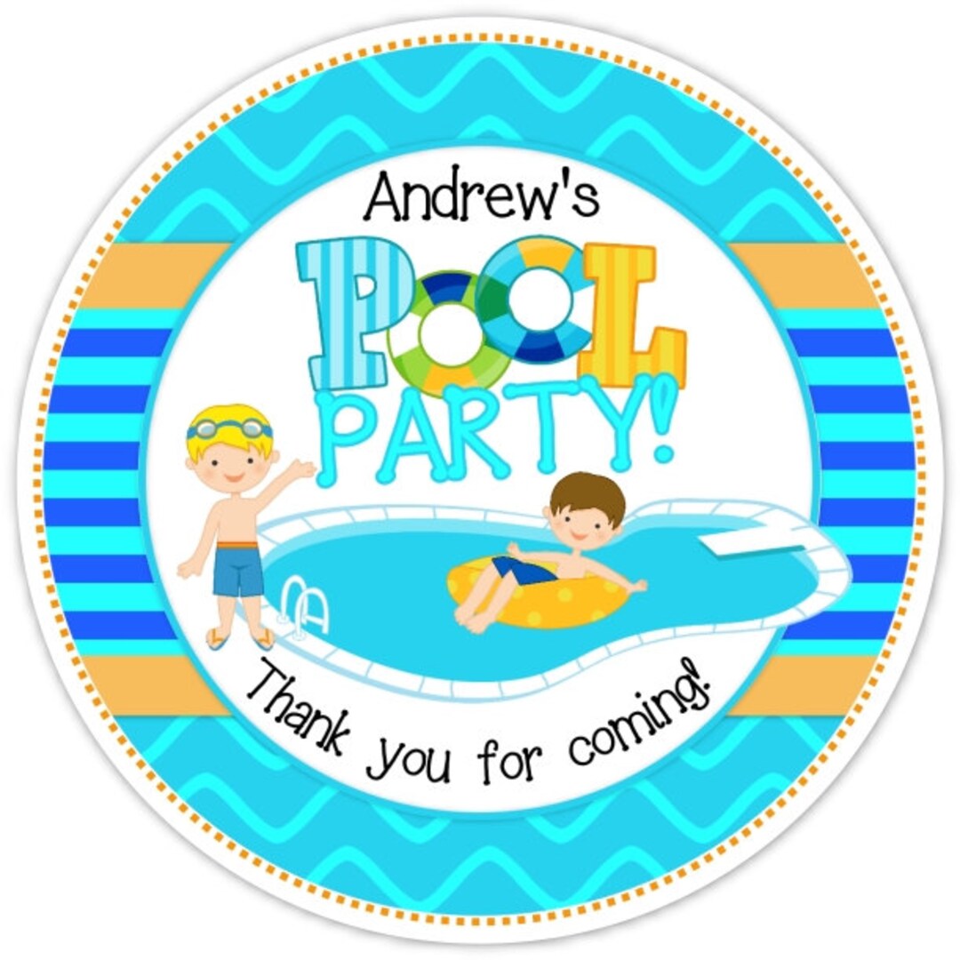 Pool party, Party Sticker Birthday Convite, party, holidays, text, label png