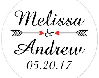 Custom Wedding Stickers, Bridal Shower Labels, Arrows with Script Font, Personalized for YOU